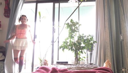 stepdaughter begs to ride stepdad's big cock