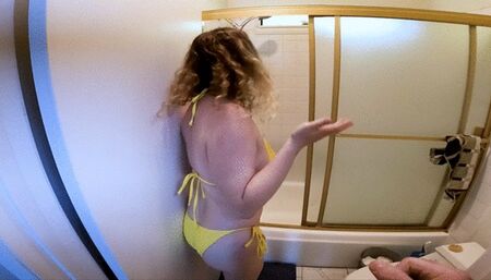 Stepmom shares a shower with stepson