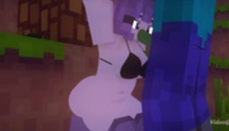 Minecraft Porn Zombie fucks girl relaxing under a tree