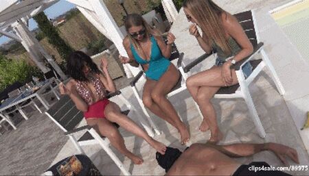 GABRIELLA, MARIANNA & SOPHIE - Holidays in the villa - Food chewed, crushed under feet and licked off from soles