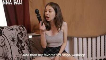 My vibrator is broken and my panties are wet, look! Anna Bali