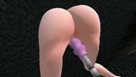 Hentai Aqua(Konosuba)stuck in wall machine fuck