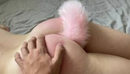 spanking my slutty catgirl *LOUD WHIMPERING* *TAIL BUTT PLUG*