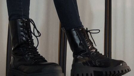 Tanja tramples my penis with very extreme boots - Cam 2
