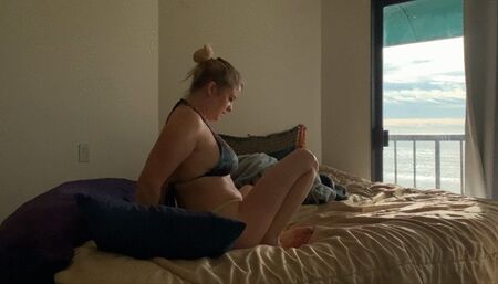 Stepmom gets turned on when her stepson rubs her