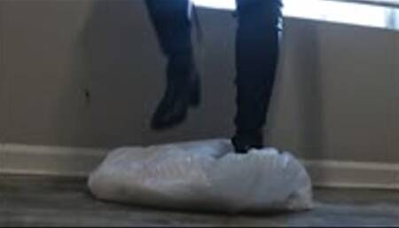 Stomping Trash in Thigh High Boots