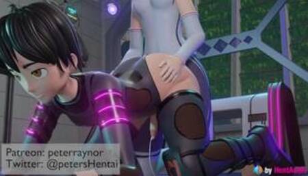 Futa vs Male cumming (loop with ASMR sound) 3d animation hentai anime blender sfm futanari girl