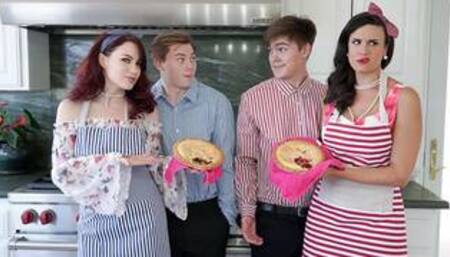 Big Titted Stepmoms Caught Their Boys Fucking The Pies And Decide To Help Them Release The Tension