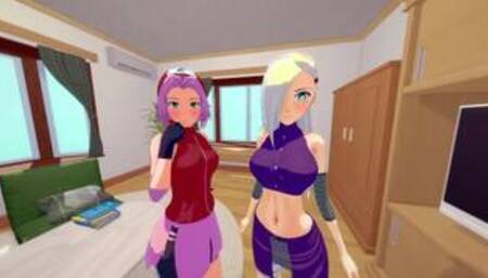 HOT FOURSOME WITH SAKURA AND INO - NARUTO BORUTO PORN