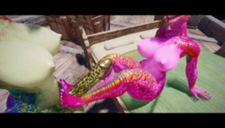 Argonian Footjob For Huge FUTA Monster Furry Cock Skyrim