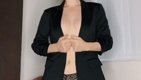 Blazer and Stockings Striptease