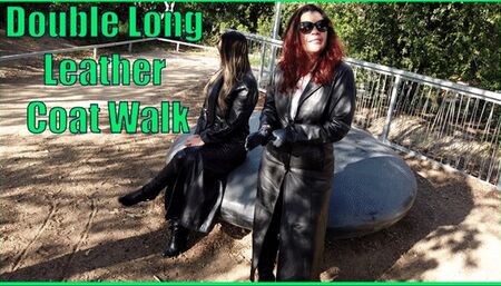Double leather coat walk