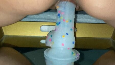 Riding My Confetti Dildo