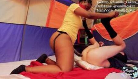 Sexy Ebony Mistress Megan Gargle Bounces Her Big Ass Pegging Young Twink Vanilla Cakez With Her BBC