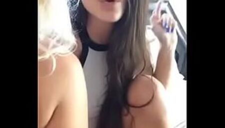 2 american teens in underwear smoking and showing on periscope