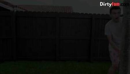 Taboo 3some with horny stepsister and her BFF on the pool