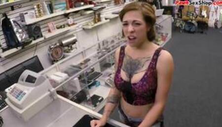 Inked pawn babe pussyfingered and doggystyle fucked in POV