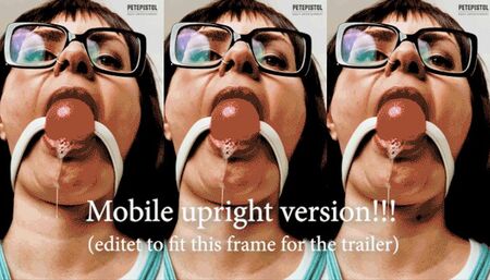 Ball gagged Emily E drools- mobile version