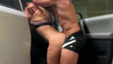 Kinky real amateur couple fuck in garage, I had to fuck her ass too!!