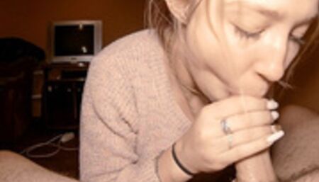 Sucked her friend's husband while she went for tea