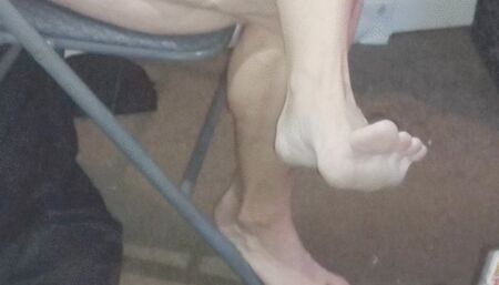 Up close in red lace panties