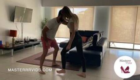 Rebecca Ballbusting in Leggings! (Preview)