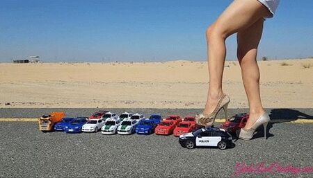 Anastasija 52 - Toy Cars under Wheels and Heels Part 2 WMV