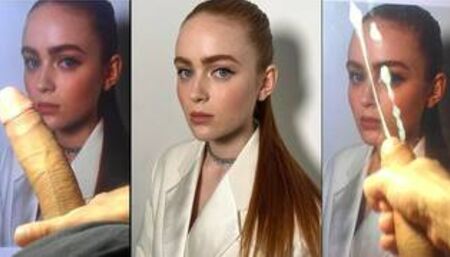 Cum tribute for beautiful redhead girl Sadie Sink. She takes my cum