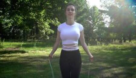 Piper Blush Jump Rope Test No Bra