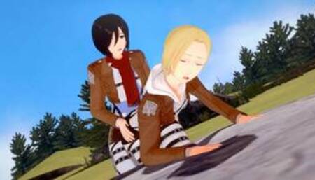 【MIKASA ACKERMAN】【FUTANARI 3D】【ANNIE LEONHART】【SHINGEKI NO KYOJIN】