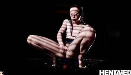 HENTAIED - Oviposition - Stunning young Red Head gets fucked from inside & ejects Alien Eggs