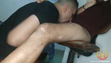 Sucking hot guy with vitiligo - no cum