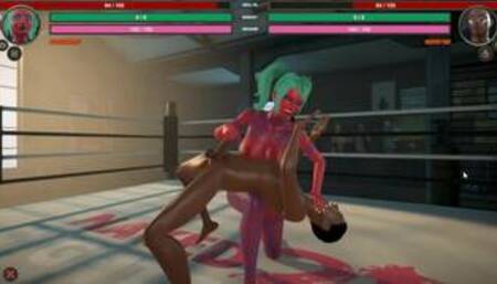 Naked Fighter 3D [SFM Hentai game] wrestling mixed sex fight with giant tattooed red skin girl