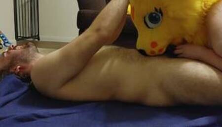 Big Furry licks and rides mate