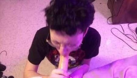 Femboy chokes on cock | Deepthroating | FTM