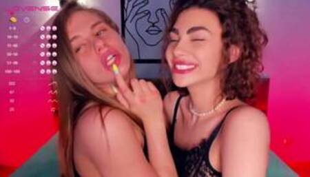 Stunning lesbian french kissing