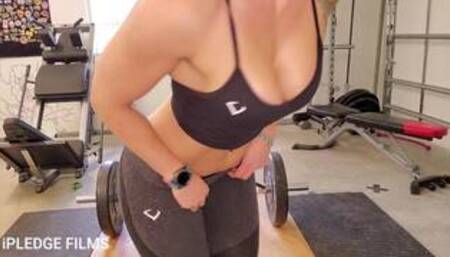 Fit Milf iPLEDGE deadlifts and dances naked in the gym