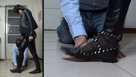 Hands stomping and trampling by Ambra (close up view)