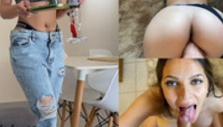 Argentina putita me invita a ver una pelicula y termina con la cara llena de leche