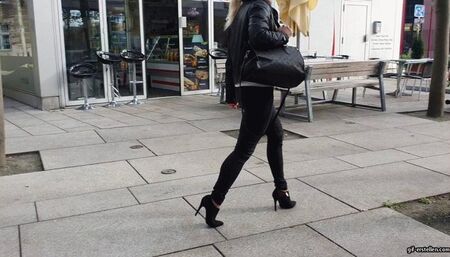 At the restaurant ankle boot off and foot massage under the table HD mp4 1920x1080