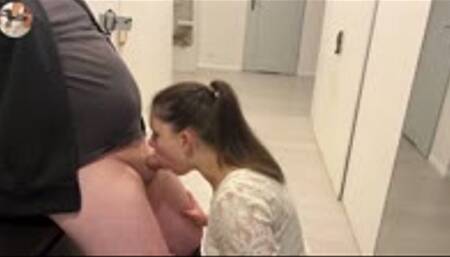 I welcumed Luca and gave him a hot blowjob, got facial as a reward!