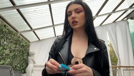Goddess smoking high heels POV