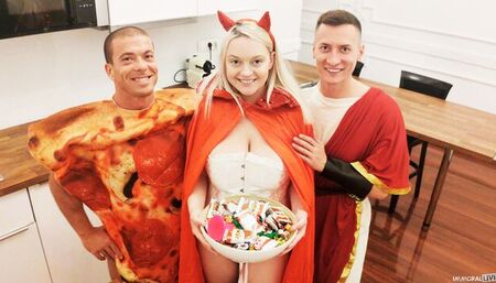 Trick or Anal Creampie Treat for Busty MILF Sandra Sweet - Part 1