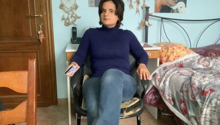 I cross my legs wearing a pair of wrangler jeans and ignore you