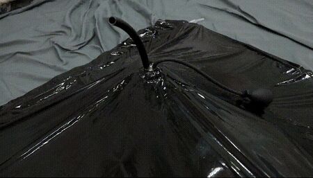 Vacuum bed and inflatable gag