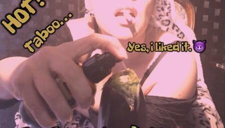 FUCKIN AN EGGPLANT while seductively smoking a cigar I loved it I got oiled up and ducked myself HARD with this eggplant