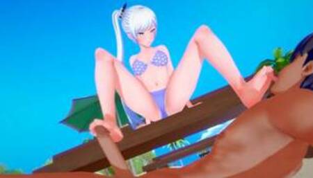 RWBY - Sex with Weiss Schnee - Hentai - Footjob Blowjob