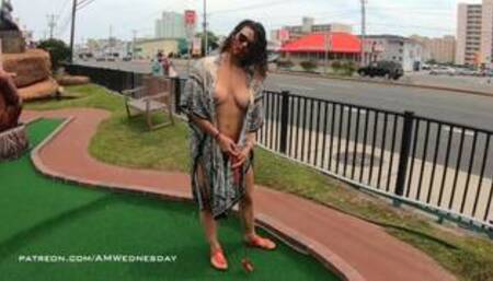 Flashing on a very public mini golf course
