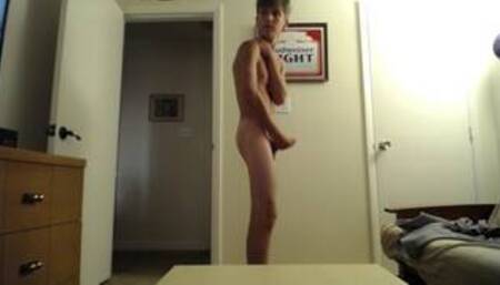 Boy Strips Nude and has Intense Orgasm