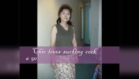 Chie loves sucking cock, 50's matured school teacher